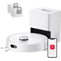 Roborock Q7 L5+ Set Saugroboter mit Wischfunktion, Automatischer Staubentleerung, Dual Anti-Tangle System, 8.000 Pa Saugkraft, LiDAR-Navigation, Weiß