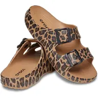Crocs Women's Animal Saturday Sandal Sepia/Leopard Sepia/Leopard 39-40
