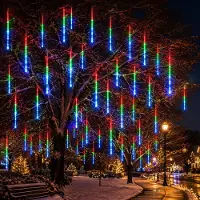 Lapalife Meteorschauer Regen Lichter, 288 LEDs Eiszapfen Lichterkette Wasserdicht für Innen Weihnachten Deko, Bunt