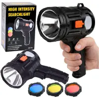 Lean LED-Solar-Suchscheinwerfer/Taschenlampe, 6 Modi, Powerbank, Filter, 19cm