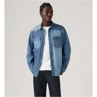 Levi's für Herren. 008CT-0000 Western-Hemd mit vorderem Rückenpasse Relaxed-Schnitt in Mittelblau (XL), Lässig, Baumwolle, Langarm