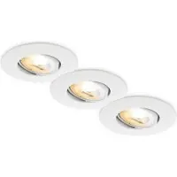 Briloner 3er Set LED Einbaustrahler CTS Schalter Ø90x24 mm Rund 4,9W, 460lm, 2700K-4000K Warmweiß bis Neutralweiß Weiß - Einbauleuchten Wohnzimmer Flur Küche Büro
