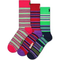 Happy socks Unisex Socken, 3er Pack - Graphic Socks, Geschenkbox, Streifen, Baumwollmischung
