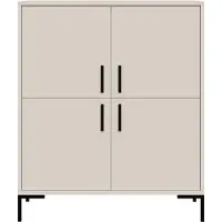 Beautysofa | Highboard SELENA 100 cm Kaschmir, Kommode mit 4 Türen – Moderne Kommode mit Metallbeinen 15 cm, Selbstschließend, Wohnzimmer