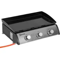 STILVORA Gasgrill Edelstahl Schwarz 63x48x21 cm mit 3 Brennern und Emaille-Platte