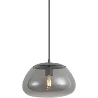 QAZQA Retro-Pendelleuchte Gunmetal mit Rauchglas - Giselle