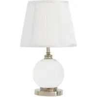 Casa Padrino Luxus Tischleuchte Nickel, Kristallglas und Eisen, Durchmesser 11 x 25 x H 42 cm