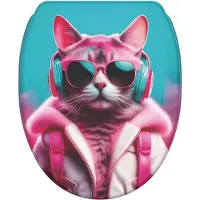 Sanilo WC-Sitz mit Absenkautomatik und Schnellverschluss Neon Cat, Toilettendeckel direkt vom Hersteller, Klodeckel, Klobrille, WC Deckel, WC Brille