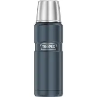 Thermos Isolierflasche STAINLESS KING, 0,47 Liter, eisgrau doppelwandiger Edelstahl mit Vakuumisolierung