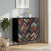 vidaXL Sideboard OMMEN Schwarz Eichen-Optik 69 x 33 x 76 cm