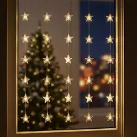 Spetebo 1.03 LED Vorhang mit 30 Sternen - 90x 120 cm - mit Netzstecker für Innen