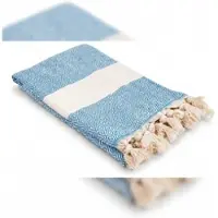 My Hamam Pestemal Hamamtuch aquamarin naturbeige ca. 100x180 cm "Diamant"
