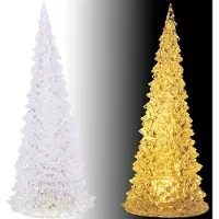 Carrefour Home Dekorative transparente LED-Weihnachtsbaumfigur 27 cm – Warmweiß beleuchtet