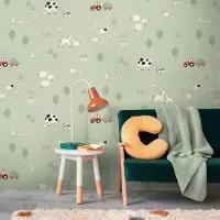 Living Walls Vliestapete "Kids Studio Bauernhof – Tier Vliestapete für Kinder" Motiv grafisch naturalistisch glatt Bauernhoftiere mit Kühen, Pferden, Schafen und Traktor