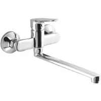 Hak LOTTA Wandarmatur, flacher Auslauf 220m, Chrom