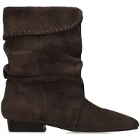 Manfield Taupefarbene Veloursleder-Stiefeletten | Größe 39