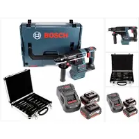 Bosch GBH 18 V-26 18 V Li-Ion Akku Bohrhammer Professional SDS-Plus ( 0611909001 ) + 2x Akku 5,0Ah + Ladegerät + 11 tlg. Bohrer- und Meißelset + L-Boxx