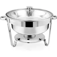 Metro Professional Chafing Dish, Edelstahl/Glas, 5L, Rund, mit Glasdeckel