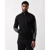 Hugo Boss für Herren. 50554793 Baumwolljacke mit Reißverschluss und kontrastierenden schwarzen Details (S), Heimtextilien, Baumwolle