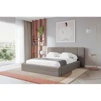 ALTDECOR Polsterbett mit Bettkasten - TEVO - 120x200 - Braun - Bett mit Matratze H3/H4, Doppelbett mit Stauraum und Latternrost, Boxbett mit Kopfteil