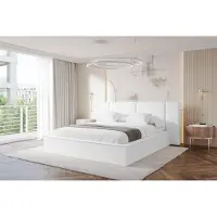 ALTDECOR Polsterbett mit Bettkasten - RIVO - 120x200 - Weiß - Bett mit Matratze H3/H4, Doppelbett mit Stauraum und Latternrost, Boxbett mit Kopfteil
