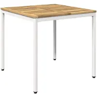vidaXL Gartentisch Weiß 80 x 80,5 x 75 cm Massivholz Akazie