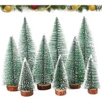Markenlos Weihnachtsbaum Mini - Kunstweihnachtsbaum - Tischdeko - 10/16/20 cm - 9 Stücke - Nachhaltig und Realistisch - Tischweihnachtsbaum
