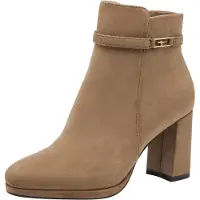 Tamaris Damen Stiefelette Blockabsatz Knöchelriemen Vegan 1-25332-47, Größe:37 EU, Farbe:Beige