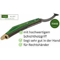 AMKA HAS Hufmesser High Alloy Steel Schichtholzgriff mit Messingende PRO