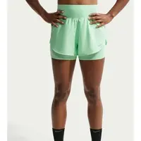 Nike Flow 2in1 Laufshorts Damen - mint, silber, Größe L (auch verfügbar in XS, S, M)