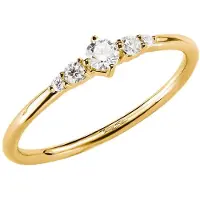 Thomas Sabo Fingerring "Ring mit Zirkoniasteinen gelbgoldfarben" Gr. 54, gelbgoldfarben, kristallweiß, Fingerringe, Damen, 54, Metall, Fingerring, mit Zirkonia (synth.)