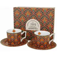 DUO sp. z o.o. Duo Festum Espresso-Tassen mit Untertassen Geschenkset Porzellan