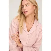 Hunkemoller Pyjama-Jacke Longsleeve Woven Rosa