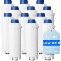 Waterdrop Low-Acid Filterkartuschen, Ersatz für De'Longhi DLSC002, 12 Pack | Der Filter Enthält Alkalische Keramikkugeln