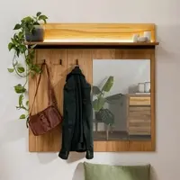 MASSIVMOEBEL24.DE Wandgarderobe Wild-/Zerreiche 110x17x110 natur geölt MONTREUX LUX #136