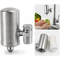 Slyrun Edelstahl Wasserhahn Filter mit Keramiktechnologie, Praktische Lösung für Küche zur Verbesserung der Wasserqualität beim täglichen Gebrauch