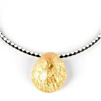 Bama Women's Calobra Luxe Brass Flash Plated Gold Leather Necklace 38cm