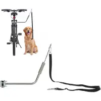 vidaXL Sunvello Fahrradleine für Hunde mit Stoßdämpfern verstellbar Gurt abnehmbar Schnellverschluss für Training Joggen Silber+Schwarz
