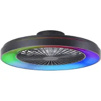 Brilliant Schwarzer Deckenventilator Mazzaro mit RGB-Lampe - 58cm