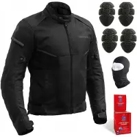 Broger Grid Motorradjacke mit dreilagiger Konstruktion und verstellbaren Protektoren | Textiljacke Bikerjacke Motorradjacke | 3XL