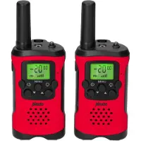 Alecto FR115RD - Set mit 2 Walkie Talkies für Kinder, Reichweite von bis zu 7 Kilometern, Rot/Schwarz
