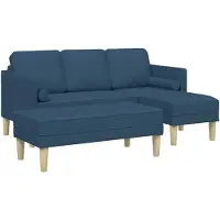 vidaXL Sofa Set 2 Stk. Blau Polyester