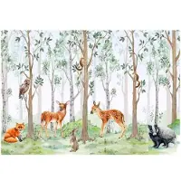 WALLARENA FOTOTAPETE Kinderzimmer Wald Vliestapete Tapete 400x280