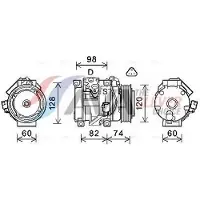 Ava Cooling Kompressor, Klimaanlage TOK724