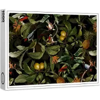 Raxxa Premium-Puzzle "Dunkles Erbe der Tropen: Mitternachts Dschungel Vintage-Blumen und -Blätter", 1000 Teile