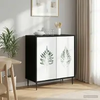 vidaXL Sideboard HANAU Schwarz Eichen-Optik 69 x 33 x 76 cm