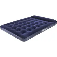 Markenlos Luftbett mit eingebauter Fußpumpe - komfortables Doppelbett für Camping - 191 x 137 x 28 cm - blau