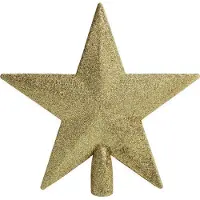 Spetebo 3.06 Spitze für den Weihnachtsbaum mit Glitzer - ca. 21x20 cm - Farbe: Gold