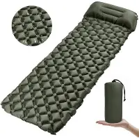 Markenlos Isoliermatte für Camping mit Kopfkissen, ultraleichtes Luftmatratze, Campingausrüstung, kleines Packmaß, Schlafmatte, wasserdicht, geeignet für Camping, Outdoor-Aktivitäten und Reisen