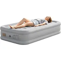 Youjia Luftmatratze 1 Person, Selbstaufblasendes Luftbett mit integrierter wiederaufladbarer Elektropumpe, 3 Min Schnellaufblasung, 190 x 97 cm, bis 200 kg,